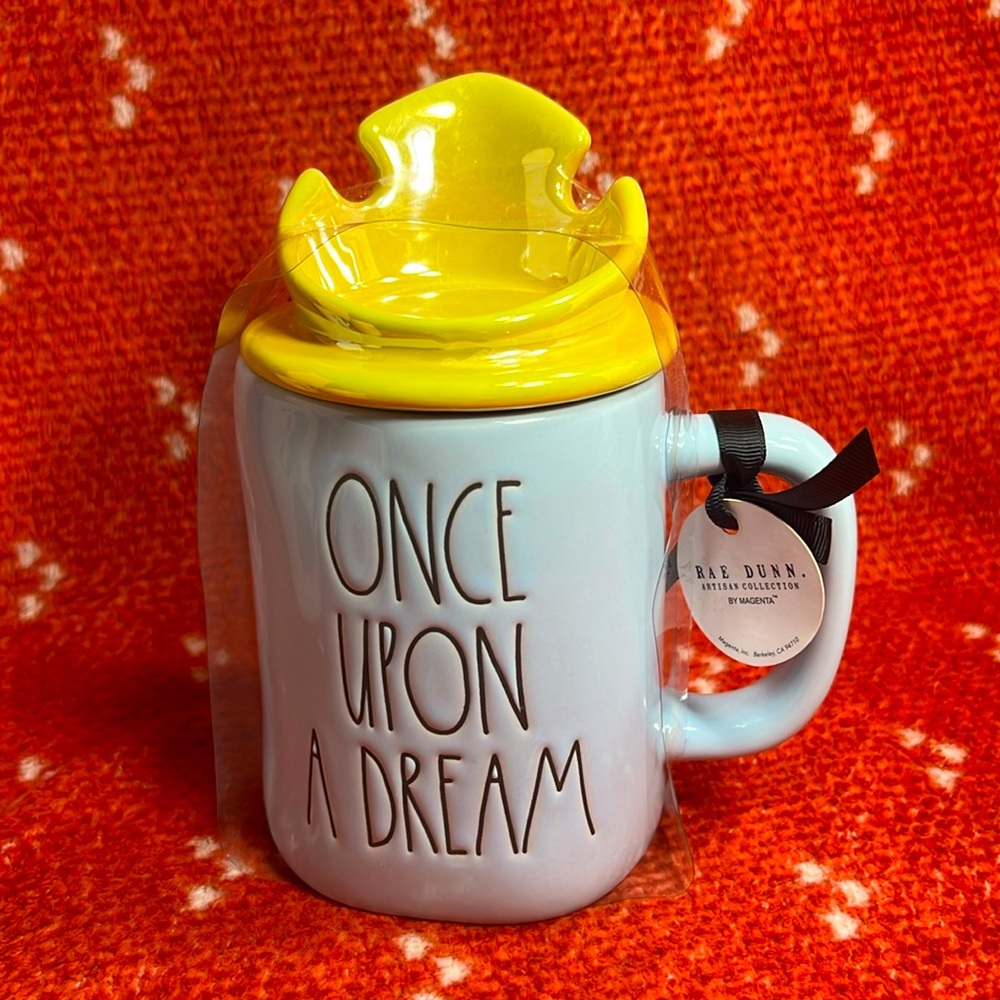 Rae dunn disney princess once Upon a Dream mug with topper